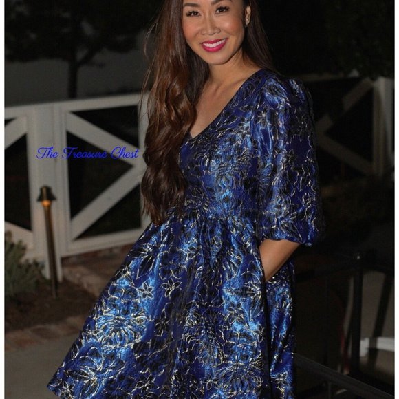 Lilly Pulitzer NWT Calyssa Party Dress Twilight Floral Brocade - Picture 4 of 12